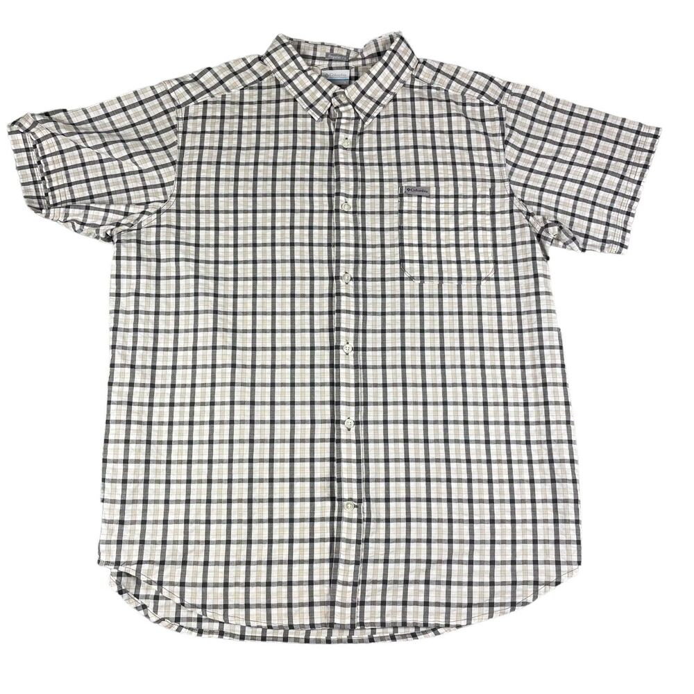 Columbia Shirt Mens Large Regular Fit Fishing Short Sleeve Outdoor Casual Plaid
